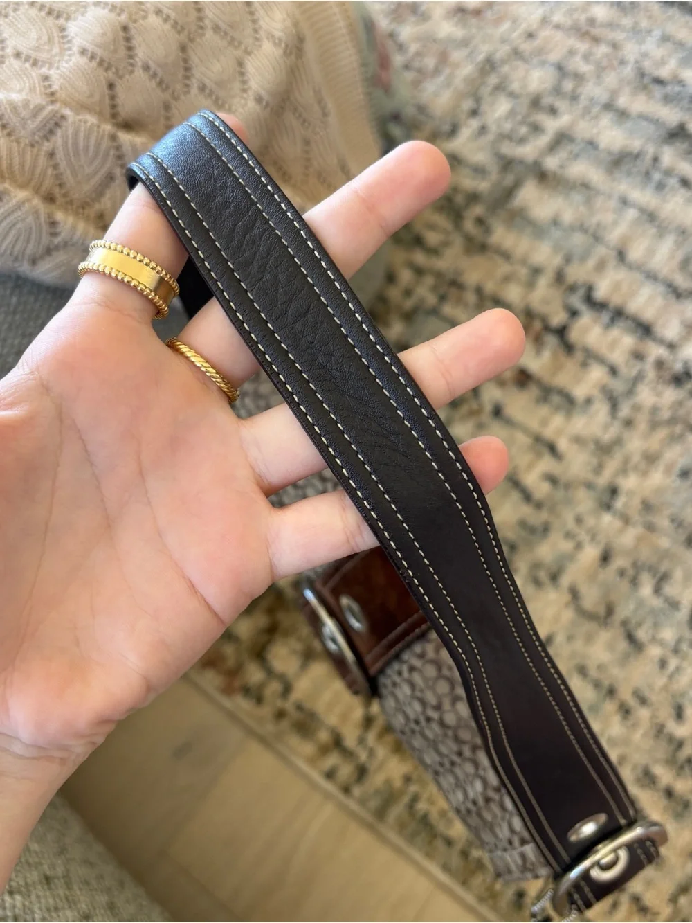 Vintage Coach Signature Suede Shoulder Bag – Style 3628